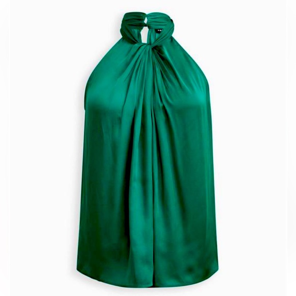 torrid Tops - Torrid Satin Knot Front High Neck Tank